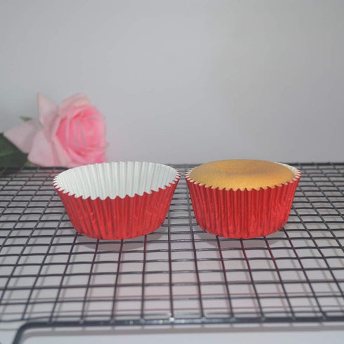 Bright Red Foil Cupcake Liners Standard Sized Baking Cups for Party, Wedding and More, 120-Count...