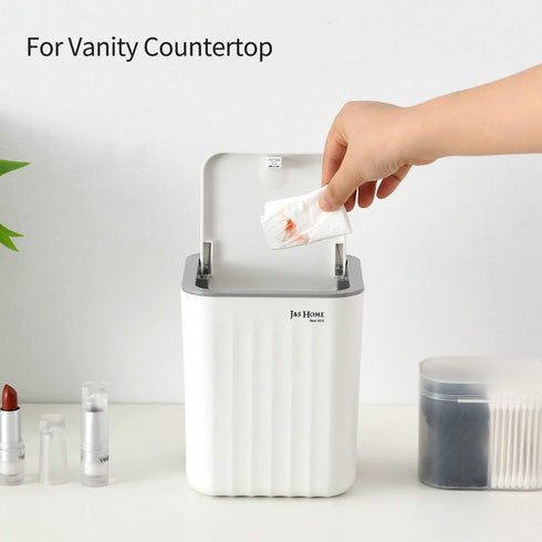 SUBEKYU 0.6 Gal Mini Desktop Trash Can with Lid, Small Square Countertop Garbage Bin, Plastic Tiny Tabletop Wastebasket for Office/Kitchen/Coffee ...