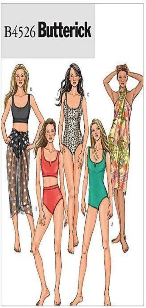 BUTTERICK PATTERNS B4526 Misses' Swimsuit and Wrap, Size EE (14-16-18-20)...