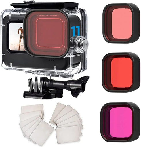 FitStill Waterproof Housing for Go Pro Hero 12 Black/Hero 11 Black/Hero 10 Black/Hero 9 Black,Protective 60M/196FT Underwater Dive Case Shell with...