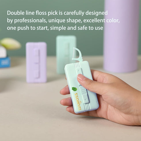 Twin Line Mint Floss Picks,Storage 10 Count No Break Flosser Organzier Travel Case,SuperClean Teeh in 1 Mins,Fresh Breath, Oral Health,Ultra-Compa...