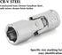 EMENTOL 7PCS 1/4" Drive Universal Joint Socket Set, 6 Point, SAE Universal Flex Socket Set, CR-V, Swivel Head, 3/16 Inch - 9/16 Inch...