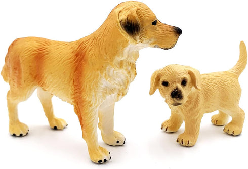 Gemini&Genius Dog Toys for Kids, Golden Retriever Family Playset, Detail and Realistic Puppy Action Figures, Pet Doggy Toys, 2-4 Inches Length - B...