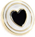 20 pcs Electroplating Golden Circles Enamel Black Heart Sewing Metal Shank Coat Buttons -23mm -7/8"...