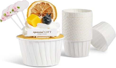 White Cupcake Liners, 200pcs Muffin Baking Cups,Ramekin Holders, Heavy Duty Oil proof Wrappers for Wedding,Birthday,Party,Baby Showers,Gift for Va...