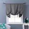NICETOWN Thermal Insulated Blackout Short Curtain - Bathroom Curtain Gray Tie Up Shade for Small Window, Window Valance Balloon Roman Blind (Rod P...