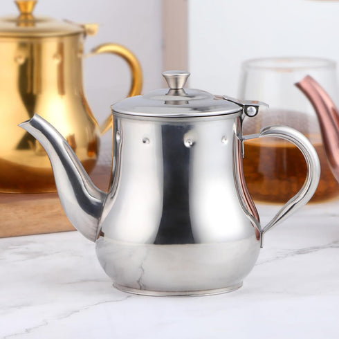 Buyer Star Stainless Steel Tea Pot with Removable Infuser, 17 Oz Pour Over Coffee Kettle for Coffee Shop, Western Restaurant, Bar and Home, Silver...