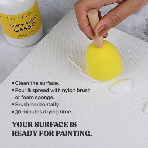 GRANOTONE Acrylic Gesso Water Base | Matte Finish | Interior/Exterior Use | Long Lasting For Acrylic Painting | Non-Toxic Universal Gesso Finish P...
