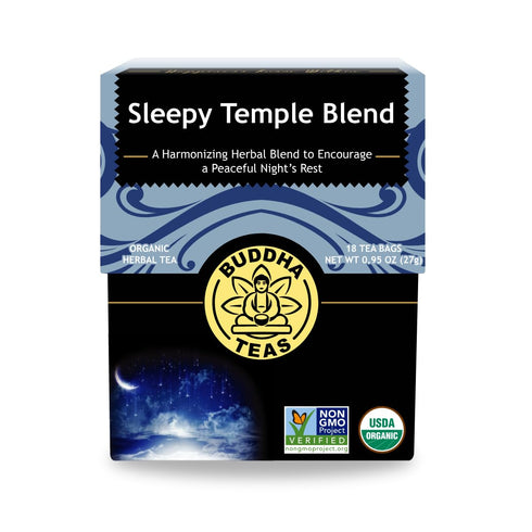 Buddha Teas - Sleepy Temple Blend - Organic Herbal Tea - For Health & Wellbeing - Blend of Herbs & Flowers - Clean Ingredients - Caffeine Free - O...
