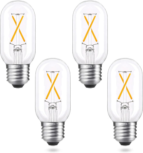 T45/T14 LED Bulb Dimmable, 2W Tubular Light Bulbs 25 Watt Equivalent, Vintage Filament Edison Bulb for Open Style Pendant Lights, E26 Medium Base,...