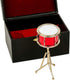 Miniature Snare Drum with Case Mini Percussion Musical Instrument Mini Snare Drum Miniature Dollhouse Model Christmas Ornament and Gift (Snare Dru...