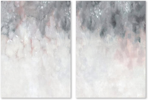 Gray White Abstract Art Blush Pink Canvas Painting for Bedroom Decor Gray Canvas Prints Abstract Gray Wall Art for Living Room Office Wall Decor A...