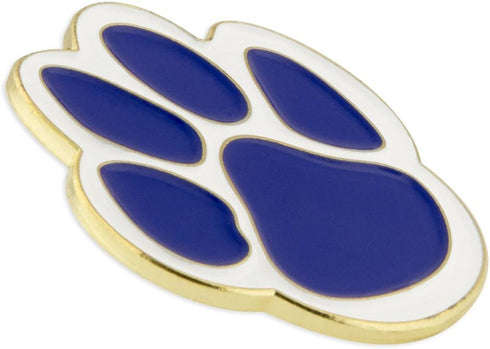 PinMart's Blue and White Animal Paw Print School Mascot Enamel Lapel Pin...