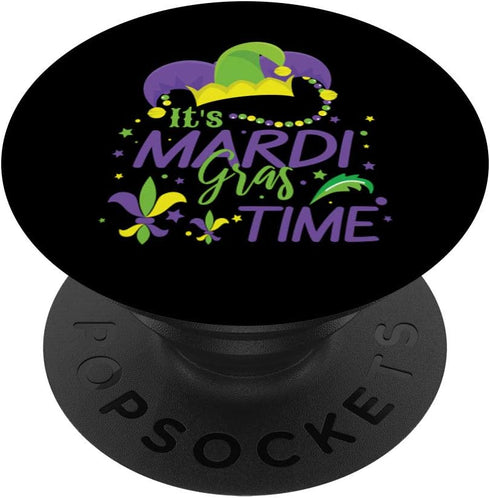 It's Mardi Gras Time Souvenir PopSockets PopGrip: Swappable Grip for Phones & Tablets...