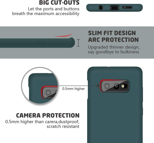 ABITKU Galaxy S10e Case Silicone, Slim Liquid Gel Rubber Shockproof Cover Soft Microfiber Cloth Lining Cushion Compatible with Samsung Galaxy S10e...