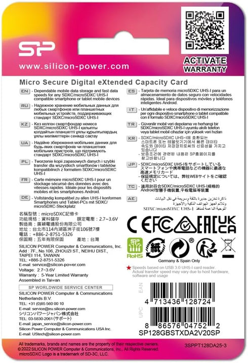 Silicon Power 128GB Superior Micro SDXC UHS-I (U3), V30 4K A2, High Speed MicroSD Card with Adapter...