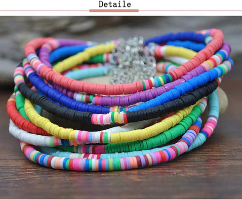 Boho Anklets Set Friendship Clay Ankle Bracelets Beach Foot Jewelry Adjustable for Women and Girls...