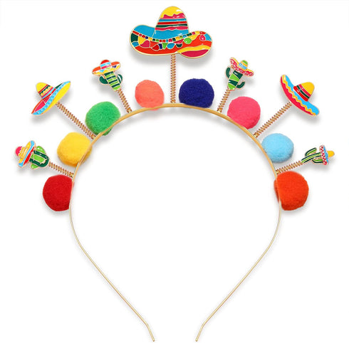 CEALXHENY Cinco De Mayo Headbands for Women Mexican Fiesta Hairbands Hair Accessory Colorful Sombrero Chili Cactus Headbands...
