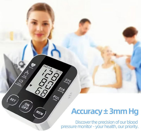 Upper Arm Blood Pressure Monitor Premium Blood Pressure Machine Automatic Arm BP Machine - Cuff 8.7''-12.6'', 100 Memory Sets, Voice Broadcast, Hi...