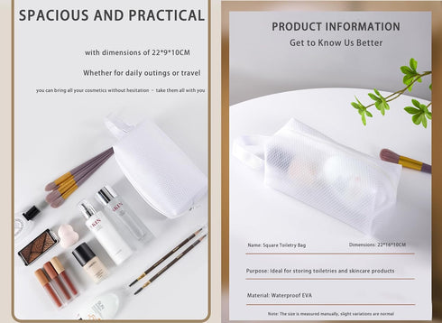 Toiletry Bag Travel Smart with Waterproof Toiletry Bag: EVA Handle, Skin-Friendly Design, Classic Grid Pattern (Cylindrical Toiletry Bag)...