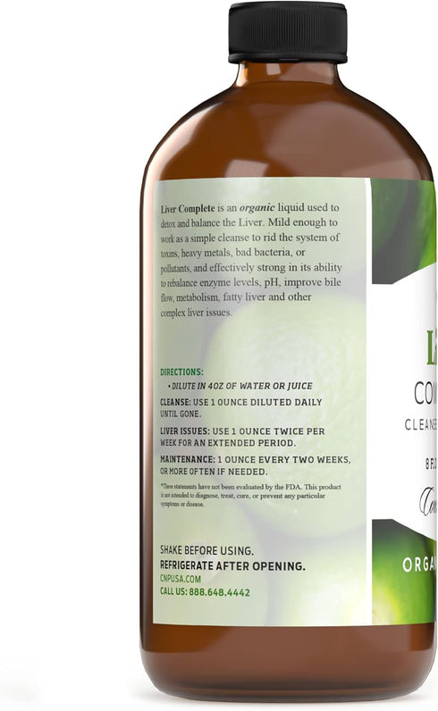 Liver Complete 8oz Organic Liquid Concentrate - Liver Cleanse & Digestive Bitters Vinegar Supplement...