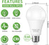 A21 LED Light Bulb, 150-200W Equivalent 23W LED Bulbs, Super Bright 2500 Lumens 3000K Warm White Light Bulb E26 Standard Base for Home Lighting 4 ...