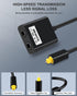 ZEXMTE Optical Fiber Splitter 1 in 2 Out Optical Audio Splitter with 24K Gold Plated Connectors for CD Player, DVD Player, Receiver-Black...