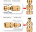 Joywayus Garden Hose Quick Connect Solid Brass 3/4" GHT Thread Couplers Nipples Easy Connect Fittings Water Hose Connectors (2 Sets)...