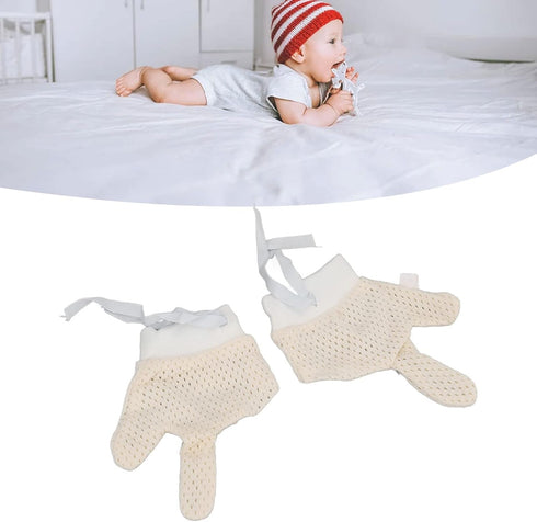 Toddler Finger Guard,Thumb Sucking Stop for Kids,Baby Mittens Mesh Hand Gloves with Drawstring Scratch, Unisex for Infants Newborns Boys Girls(M)...