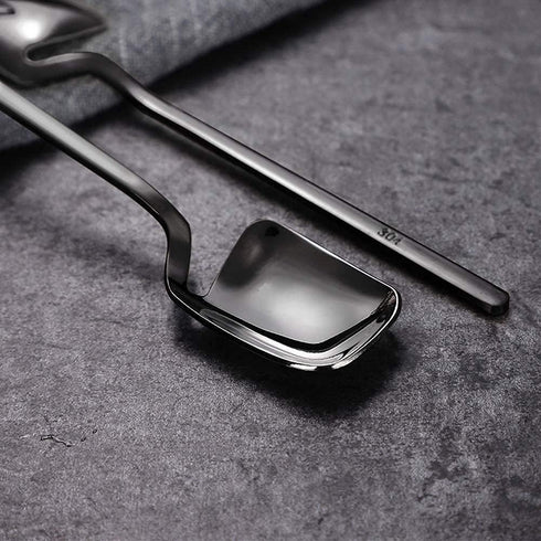 IQCWOOD Coffee Tea Spoons, 5.6 Inches Stainless Steel Small Espresso Spoons for Dessert, Ice Cream, Sugar, Tea, Set of 6 (Black)...