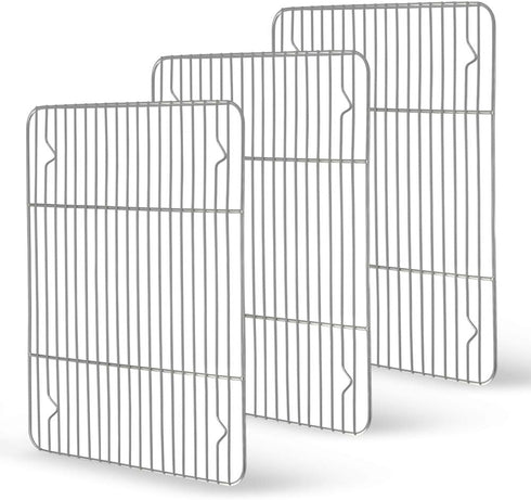 TeamFar Baking Rack, Cooling Roasting Rack Stainless Steel for Baking Sheet Oven Pan, Healthy & Rust Free, Oven & Dishwasher Safe - Set of 3 (15.2...