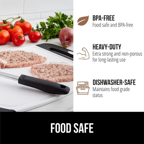 GORILLA GRIP BPA-Free Reversible Kitchen Cutting Board Set of 3, US Designed, Nonporous, Juice Grooves Catch Liquid, Slip Resistant Border, Dishwa...