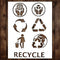 Recycle Stencil | Reusable Recycle Stencils for Painting on Wood, Glass, Wall, Rock, Fabric, Walls, Canvas, Glassware | Recycle Logo Stencil Templ...