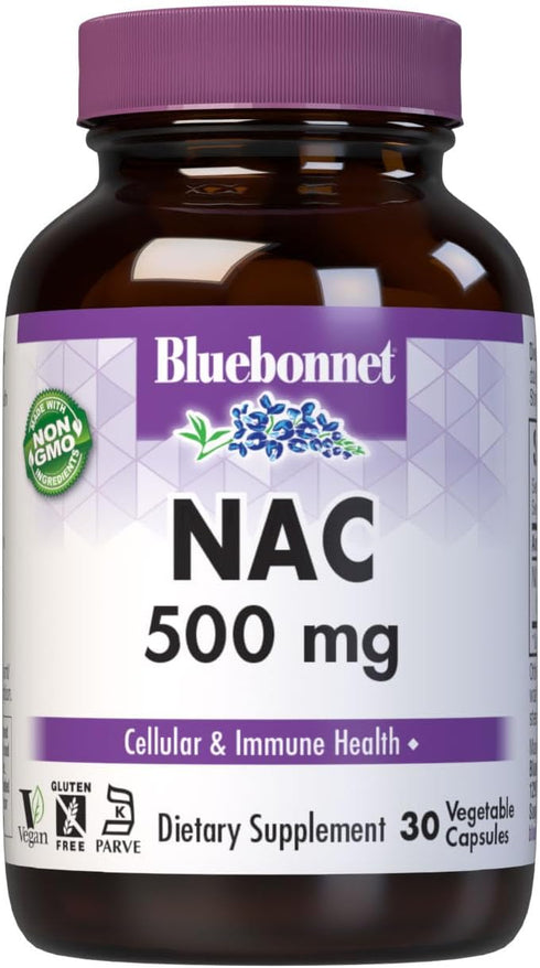 Bluebonnet NAC 500 mg Vitamin Capsules, 30 Count...
