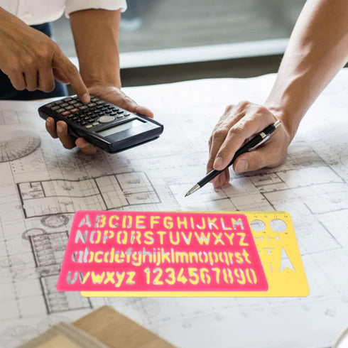 32pcs Ruler Painting Supplies Drawing Templates Multipurpose Stencil Painting Tools Drawing Alphabet Stencils Paint Stencil Number Alphabetic Temp...