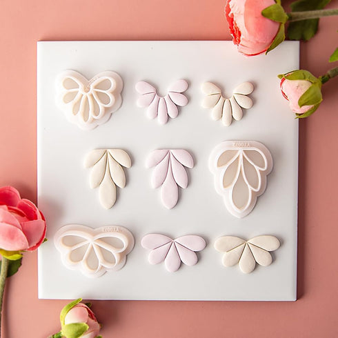 4 Pcs Flowers Shape Polymer Clay Cutters,Floral Petal Polymer Clay Earrings Polymer Clay Molds Clay Cutter Mix Flower Floral Clay Earring Cutters ...