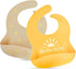 PARKER & ELOWYN Soft Waterproof Silicone Bib Set of 2, Unisex Baby Toddler, BPA free, Non-Toxic, Food Catcher, Easy Clean...