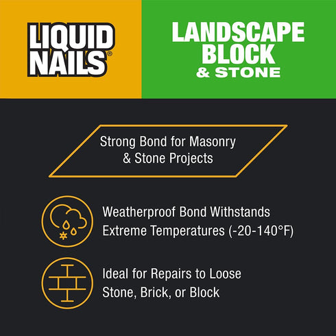 Liquid Nails - LN-905 Landscape Block Adhesive (LN905), Low VOC, 10 oz...