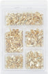 Juvale 500 Pieces Mini Metal Brads for Crafts, Split Pin Brass Paper Fasteners for Scrapbooking, Handmade Cards, DIY Projects, 5 Assorted Sizes (0...