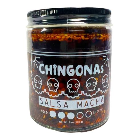 CHiNGONAs Salsa Macha - Gourmet Mexican Oil-based Chili Crunch Sauce, Vegan and Gluten-Free, Crunchy Chili Oil, 6 oz...