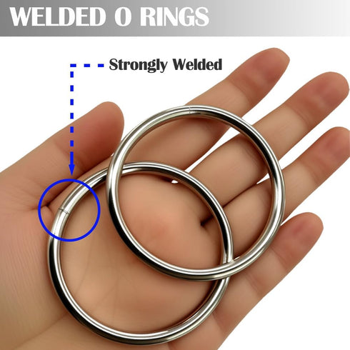 Ewparts Metal Rings 2 inch Macrame Metal Rings for Crafts for Macrame Plant Hangers Dog Collars 10 Pack 5mm Thick Welded Heavy Duty O Ring 2 in Bu...