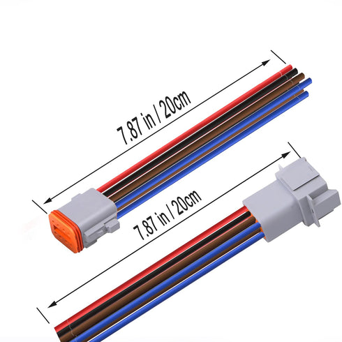 Deutsch DT 8 Pin Connector,DT Automotive Waterproof Electrical Connector 8 Way Male Female Plug Wiring Harness,with 16 AWG Cable Wire,for Car,Truc...