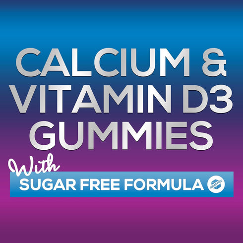 Sugar Free Calcium Gummy Bites Plus 400 IU Vitamin D3, Bone Health & Immune Support, Supports Bone Strength - Chewable Calcium Nutrition Supplemen...