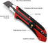 HAUTMEC 25mm Extra Heavy-Duty Utility Knife, Multi-Purpose Snap-off Box Cutter, Ratchet-lock Mechanism, Reinforced Fiberglass Handle HT0250-KN...