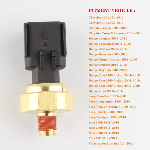 Engine Oil Pressure Sensor Switch Sending Unit Compatible with Dodge, Dodge Ram, Ram 1500 2500 3500, VW - 1S6755 PS401 Oil Pressure Switch 5149064...