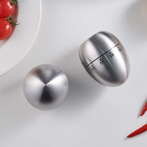 U/S Egg Kitchen Timer Cute Manual,Stainless Steel Metal Mechanical Visual Countdown Cooking Timer with Loud Alarm for Kids Cooking Tools...
