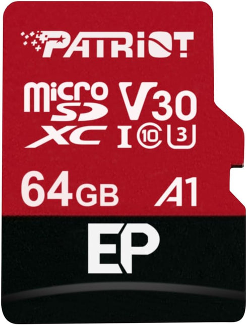 Patriot Memory 64GB A1 / V30 Micro SD Card for Android Phones and Tablets, 4K Video Recording - PEF64GEP31MCX...