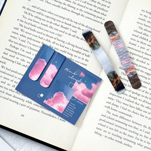 Magnetic Book Markers Landscape Magnetic Bookmarks Magnet Page Markers Set Assorted Book Marks for Students Reading (QS241)...