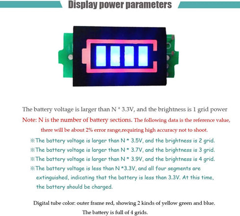 3S 12.6V Lithium Battery Capacity Indicator Module LCD Display Electric Vehicle Battery Power Tester Li-ion 2Pcs...