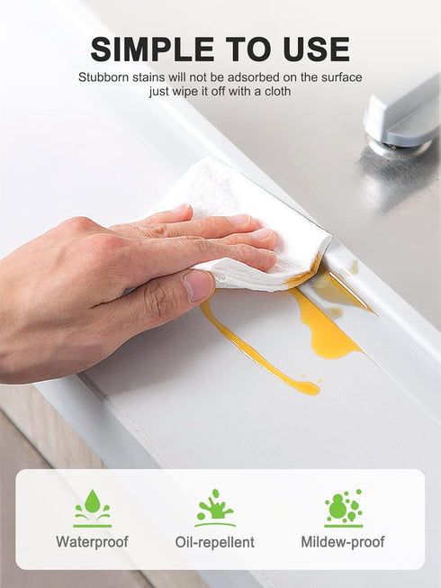 Caulk Tape - PVC Self Adhesive Tub Caulking Sealing Tape for Bathrooms Kitchen Countertops Toilets Kitchen Sinks Bathtub Floors and Toilet Walls e...